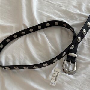 Stylish Black Belt with Silver Accents